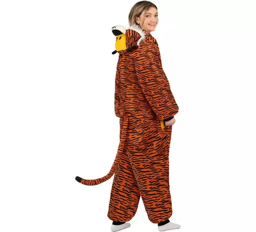 Translation missing: pt-PT.Disfraz o Pijama de Tigre oscuro con capucha para adulto