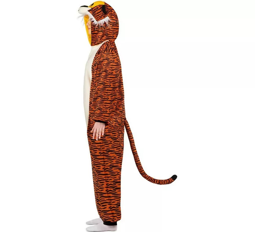 Translation missing: pt-PT.Disfraz o Pijama de Tigre oscuro con capucha para adulto