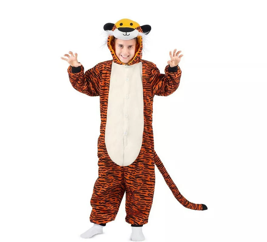 Translation missing: pt-PT.Disfraz o Pijama de Tigre oscuro con capucha para niños