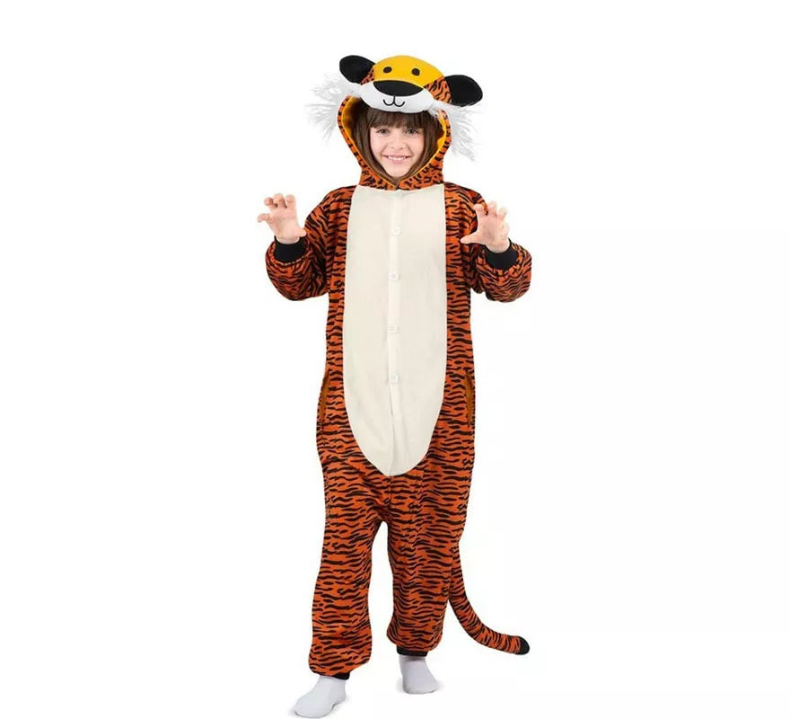 Translation missing: pt-PT.Disfraz o Pijama de Tigre oscuro con capucha para niños
