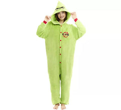 Fato ou pijama de duende de Natal verde para adulto