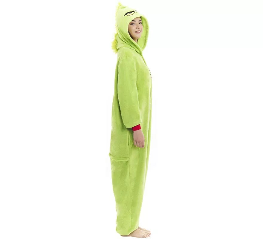 Translation missing: pt-PT.Disfraz o Pijama Duende Navideño verde para adulto