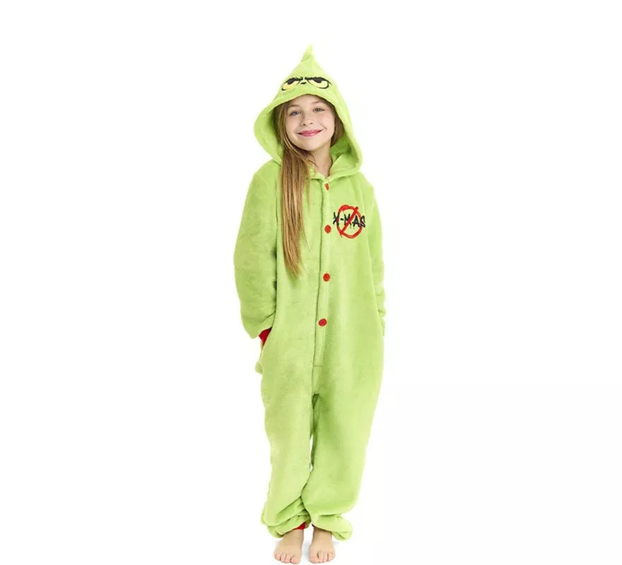 Translation missing: pt-PT.Disfraz o Pijama Duende Navideño verde para niños