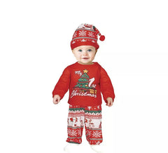 Fato ou Pijama Meu 1º Natal Vermelho para Bebé