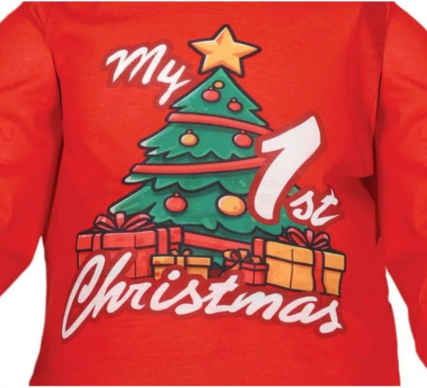 Translation missing: pt-PT.Disfraz o Pijama My 1st Christmas rojo para bebé