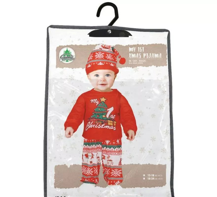 Translation missing: pt-PT.Disfraz o Pijama My 1st Christmas rojo para bebé
