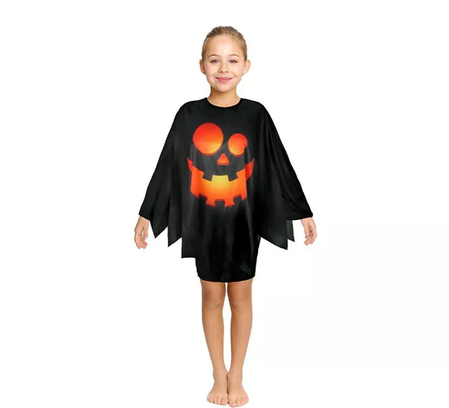 Translation missing: pt-PT.Disfraz o Poncho Calabaza feliz negra infantil de 65 cm