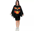 Disfraz o Poncho Calabaza negro tenebrosa adulto de 75 cm