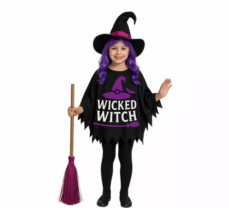 Translation missing: pt-PT.Disfraz o Poncho de Brujita con Sombrero para niña