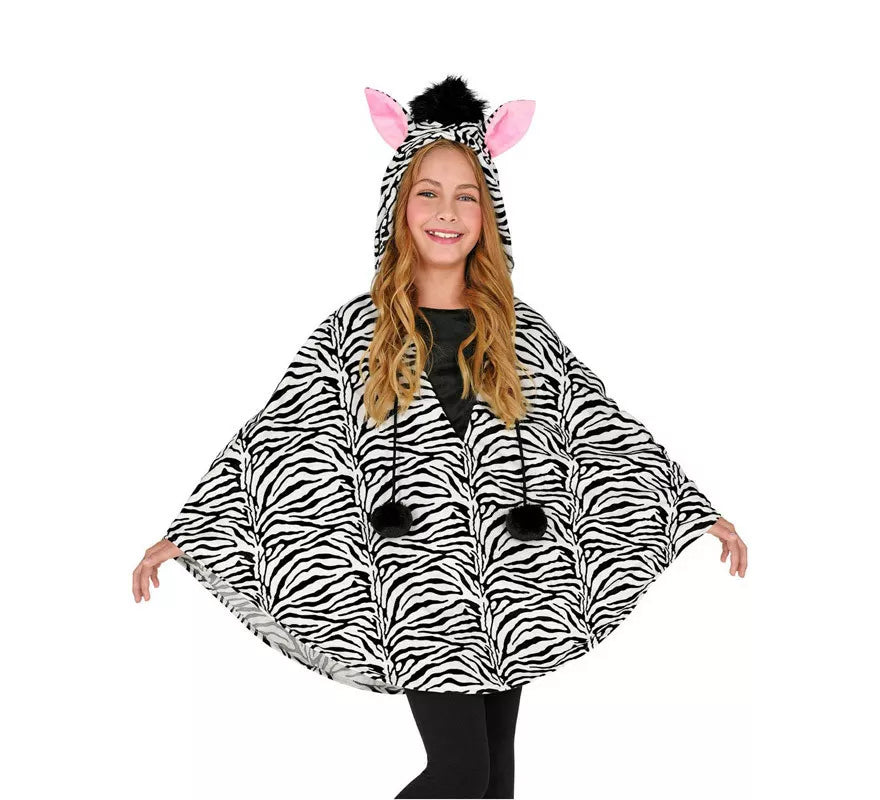 Translation missing: pt-PT.Disfraz o Poncho de Cebra con Capucha para niños