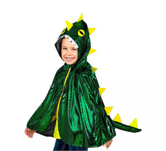 Fato ou Poncho de Dragão Verde Brilhante com Capuz para criança