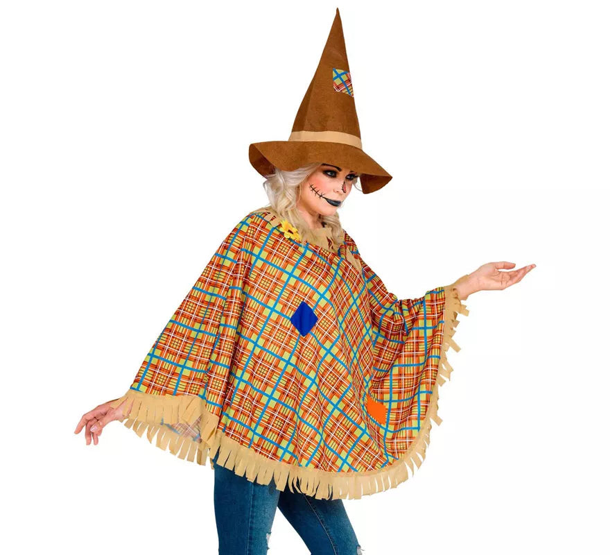 Translation missing: pt-PT.Disfraz o Poncho de Espantapájaros con Sombrero para adulto