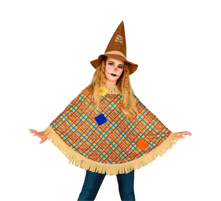 Translation missing: pt-PT.Disfraz o Poncho de Espantapájaros con Sombrero para niños