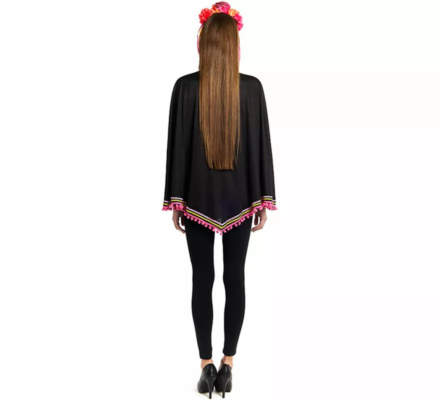 Translation missing: pt-PT.Disfraz o Poncho de Esqueleto Catrina para mujer