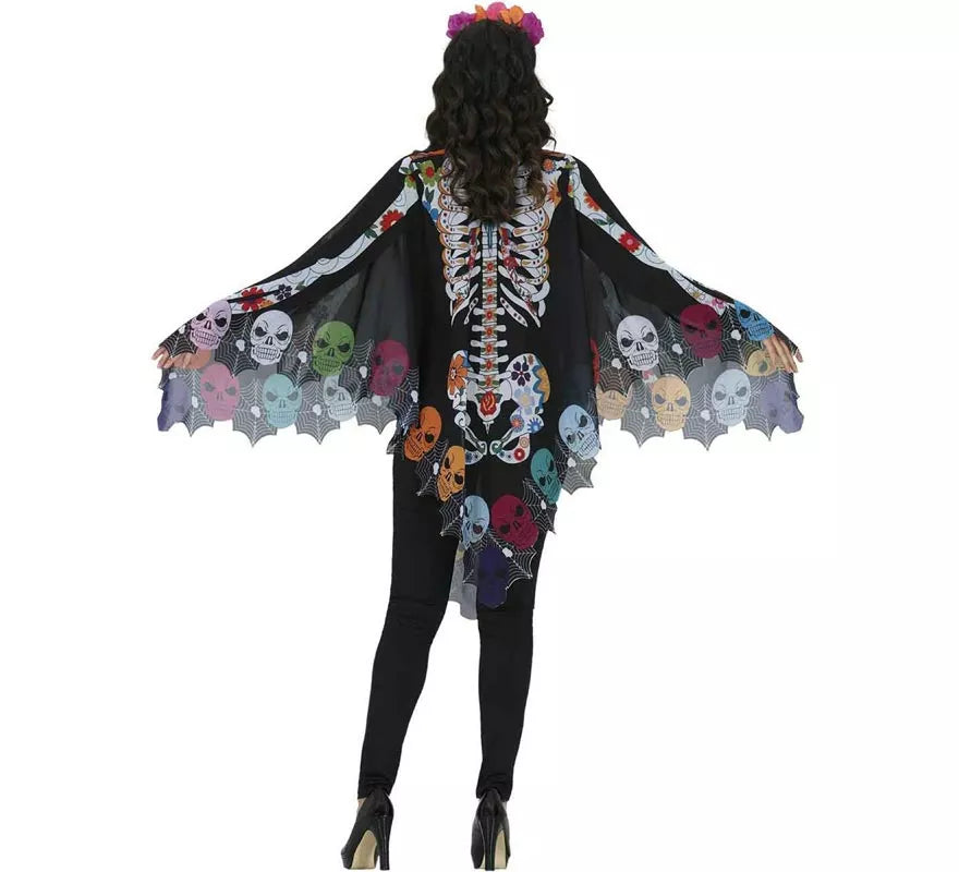 Translation missing: pt-PT.Disfraz o Poncho de Esqueleto Catrina para mujer