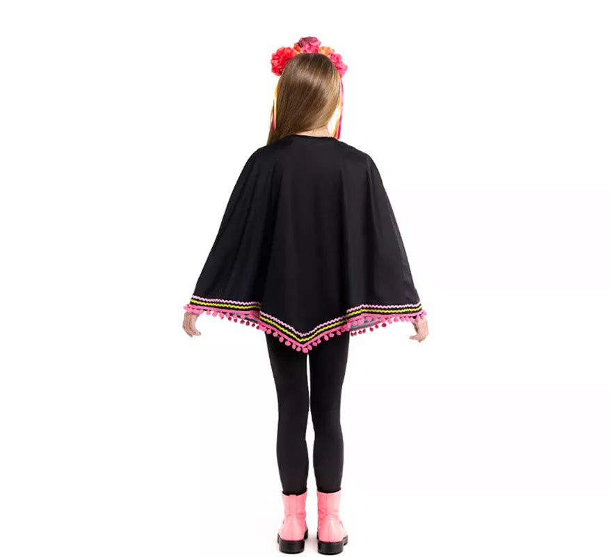 Translation missing: pt-PT.Disfraz o Poncho de Esqueleto Catrina para niña