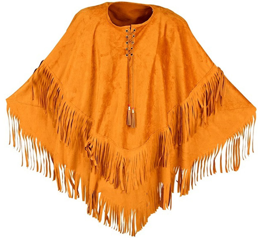 Translation missing: pt-PT.Disfraz o Poncho de Indio marrón para adultos