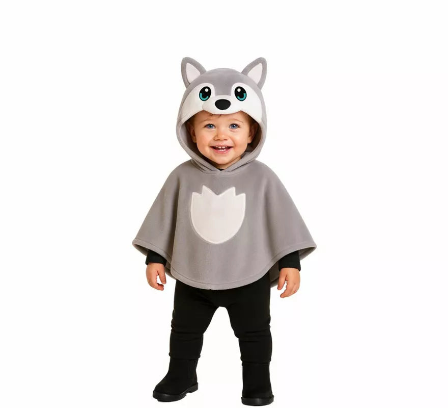 Translation missing: pt-PT.Disfraz o Poncho de Lobo gris para bebé