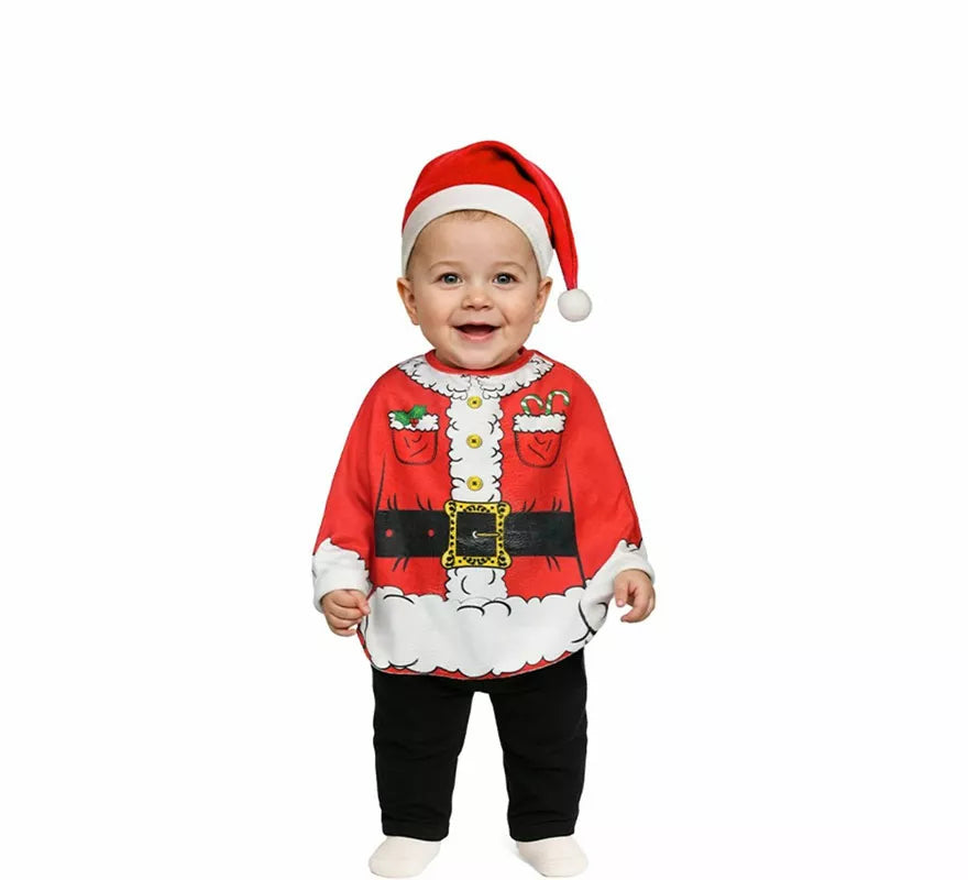 Disfraz o Poncho de Papá Noel para bebé