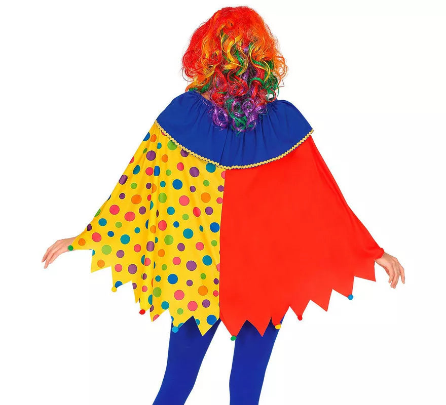Translation missing: pt-PT.Disfraz o Poncho de Payaso Colorido con Lunares para adulto