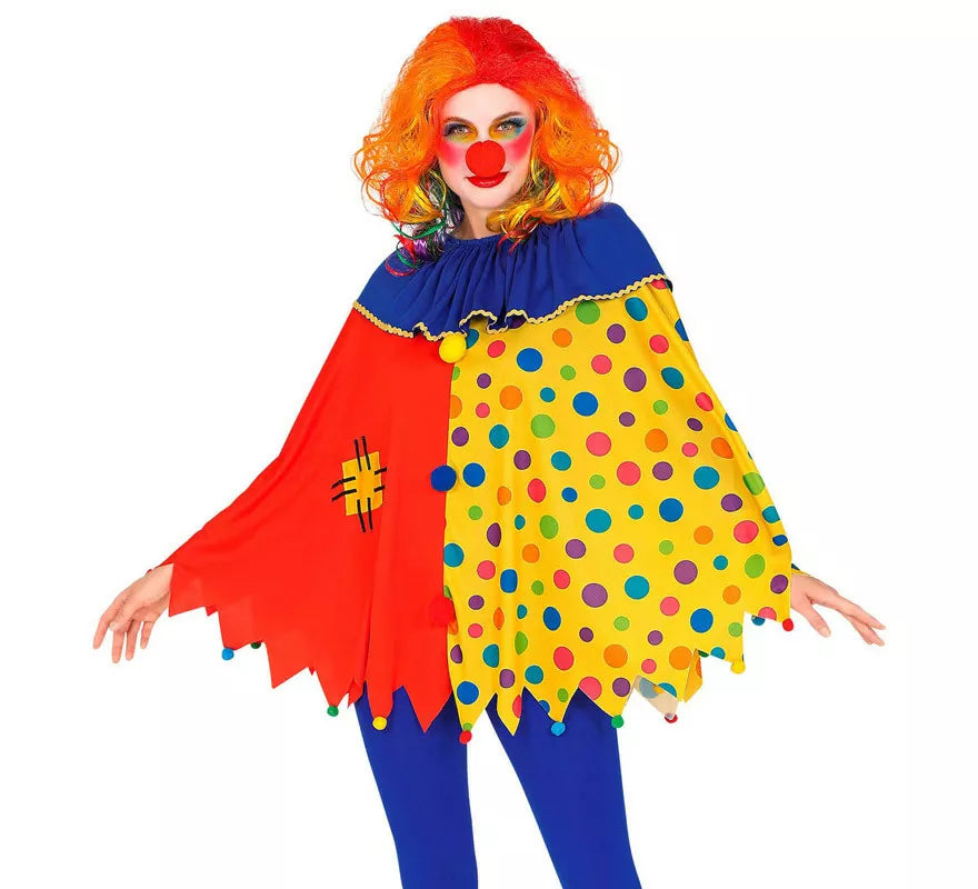 Translation missing: pt-PT.Disfraz o Poncho de Payaso Colorido con Lunares para adulto