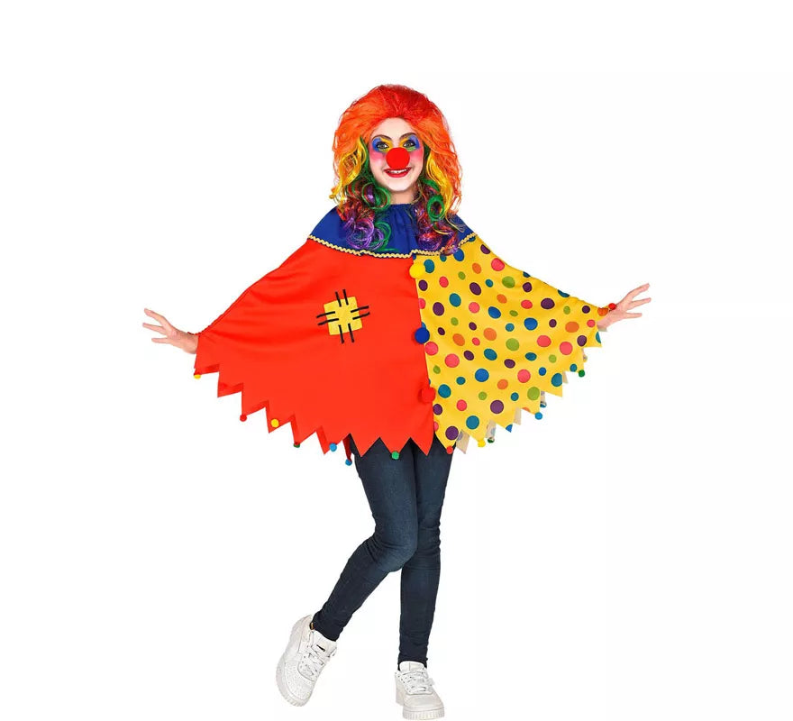 Translation missing: pt-PT.Disfraz o Poncho de Payaso Colorido con Lunares para niños