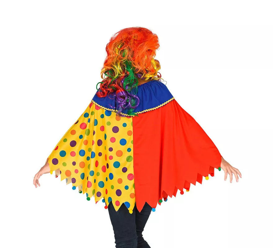Translation missing: pt-PT.Disfraz o Poncho de Payaso Colorido con Lunares para niños