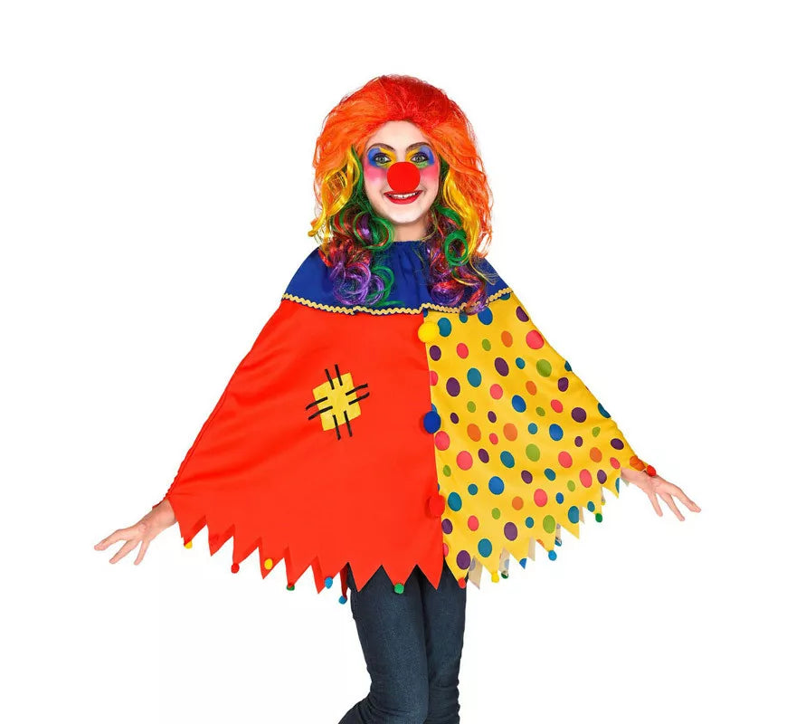 Translation missing: pt-PT.Disfraz o Poncho de Payaso Colorido con Lunares para niños
