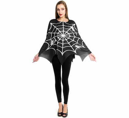 Disfraz o Poncho de Telaraña Horripilante para mujer
