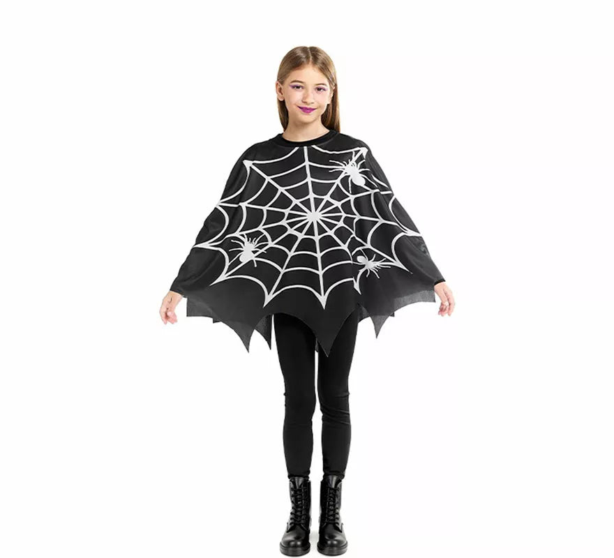 Translation missing: pt-PT.Disfraz o Poncho de Telaraña Horripilante para niña