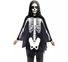 Fato de esqueleto infantil ou poncho