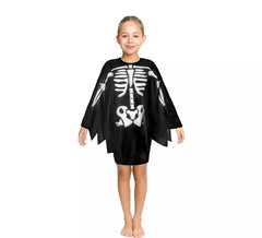 Fato de Esqueleto Infantil ou Poncho de 65 cm