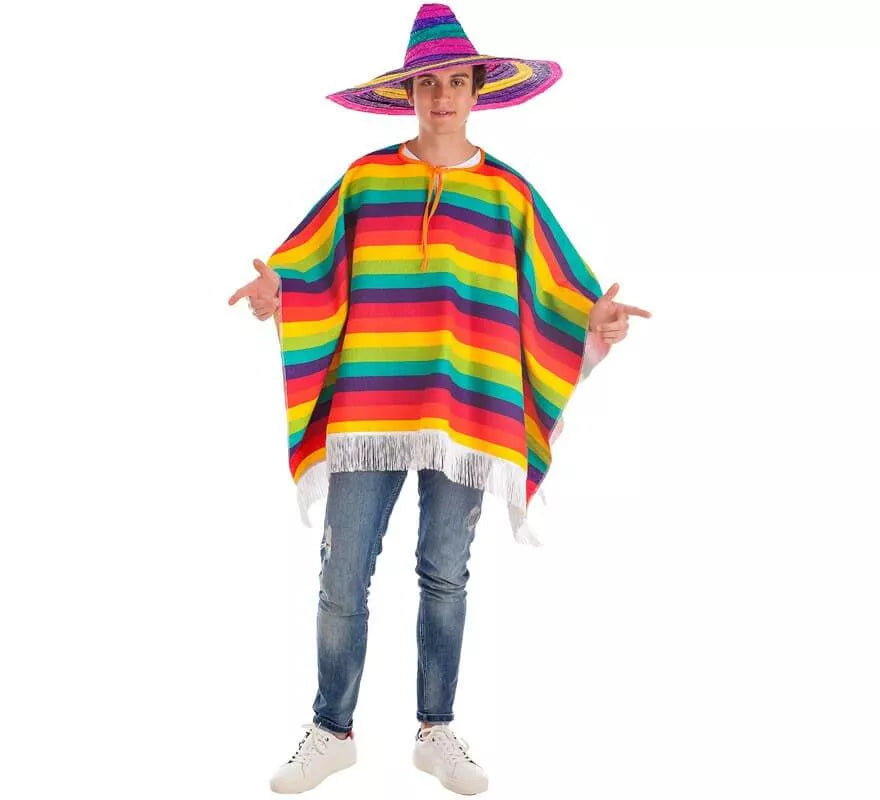 Translation missing: pt-PT.Disfraz o Poncho Mexicano Arco Iris