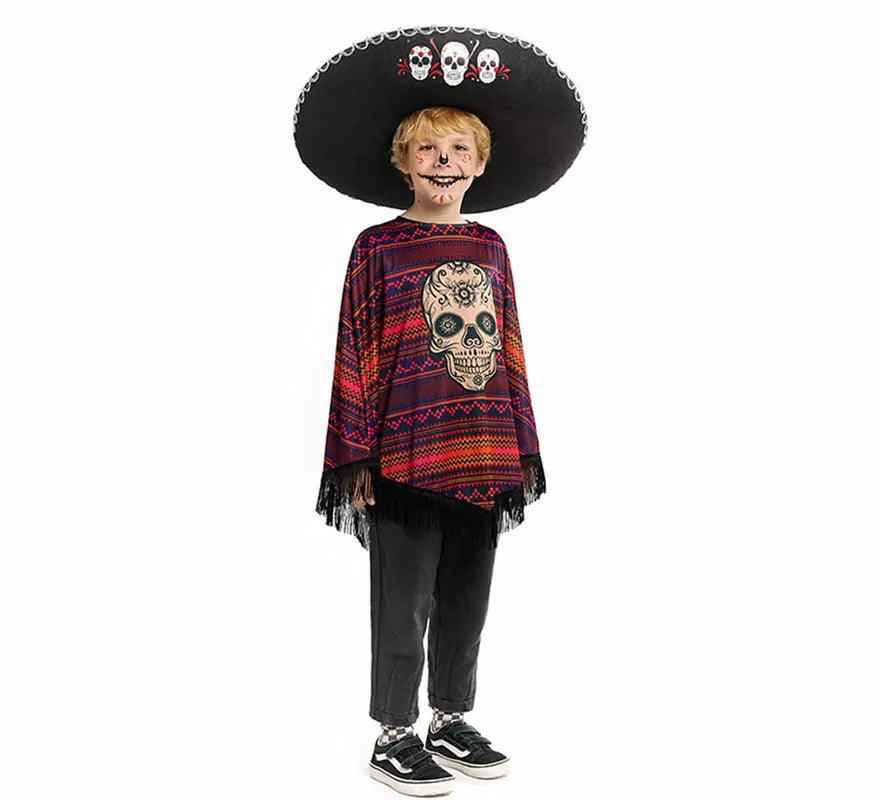 Translation missing: pt-PT.Disfraz o Poncho Mexicano de Catrina para niño