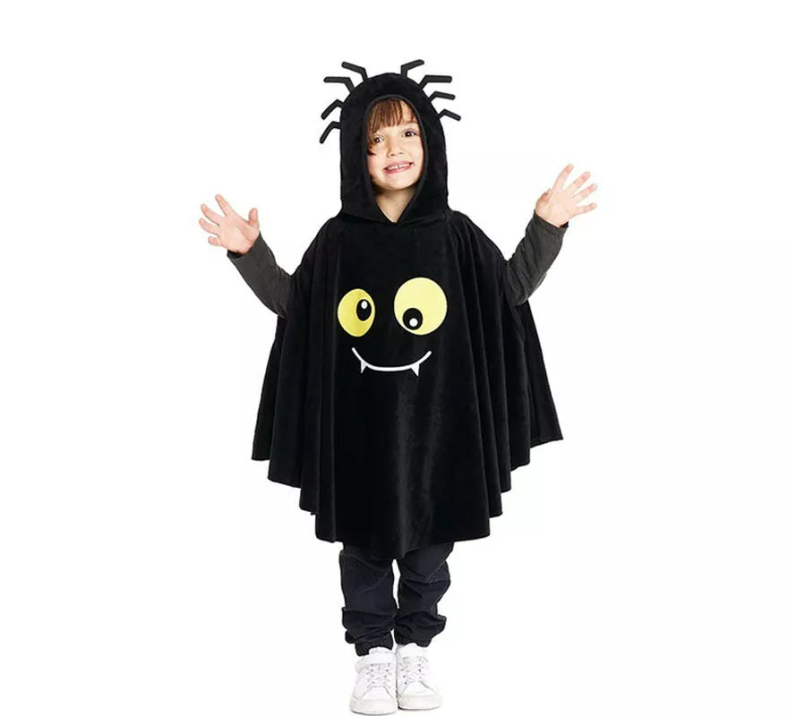 Translation missing: pt-PT.Disfraz o Poncho Spider negro con capucha para bebé y niños