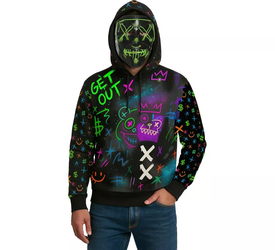 Translation missing: pt-PT.Disfraz o Sudadera de Asesino de la Noche con Máscara para hombre
