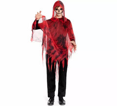 Fato ou robe de espírito maligno vermelho para homens