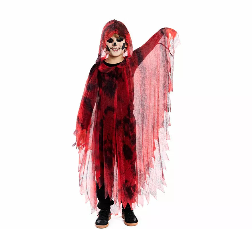Disfraz o Túnica de Espíritu Maligno rojo para niño
