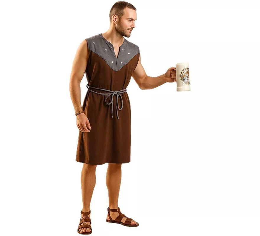 Translation missing: pt-PT.Disfraz o túnica marrón Medieval para hombre