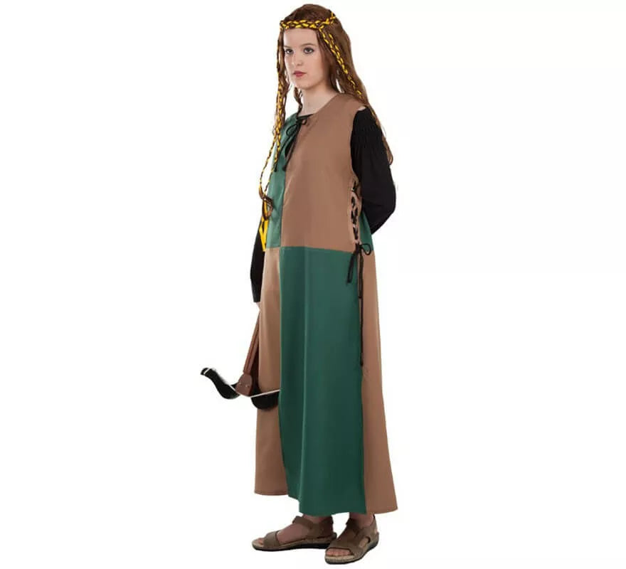 Translation missing: pt-PT.Disfraz o Túnica Marrón y Verde Medieval para adultos