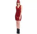 Disfraz o Vestido de Lentejuelas Rojo para mujer