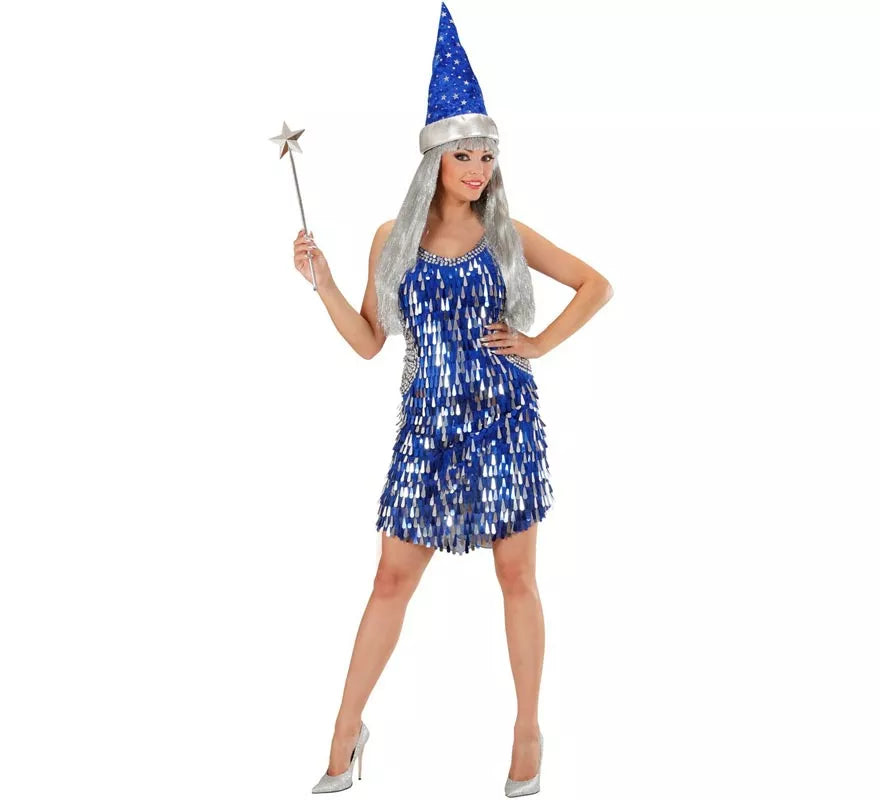 Translation missing: pt-PT.Disfraz o Vestido Fiesta azul oscuro con lentejuelas para mujer