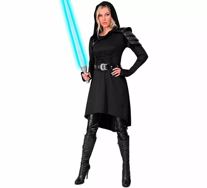 Translation missing: pt-PT.Disfraz o Vestido Medieval negro con Capucha para mujer