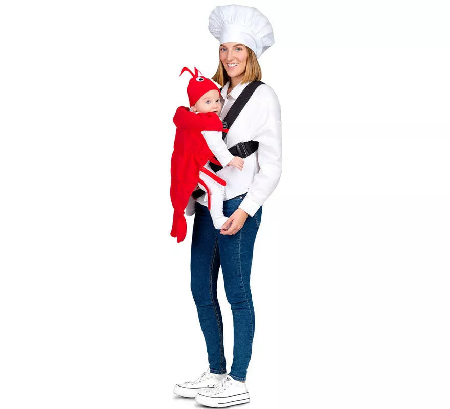 Translation missing: pt-PT.Disfraz Pack Bogavante y Chef con Cubremochila para bebé y adulto