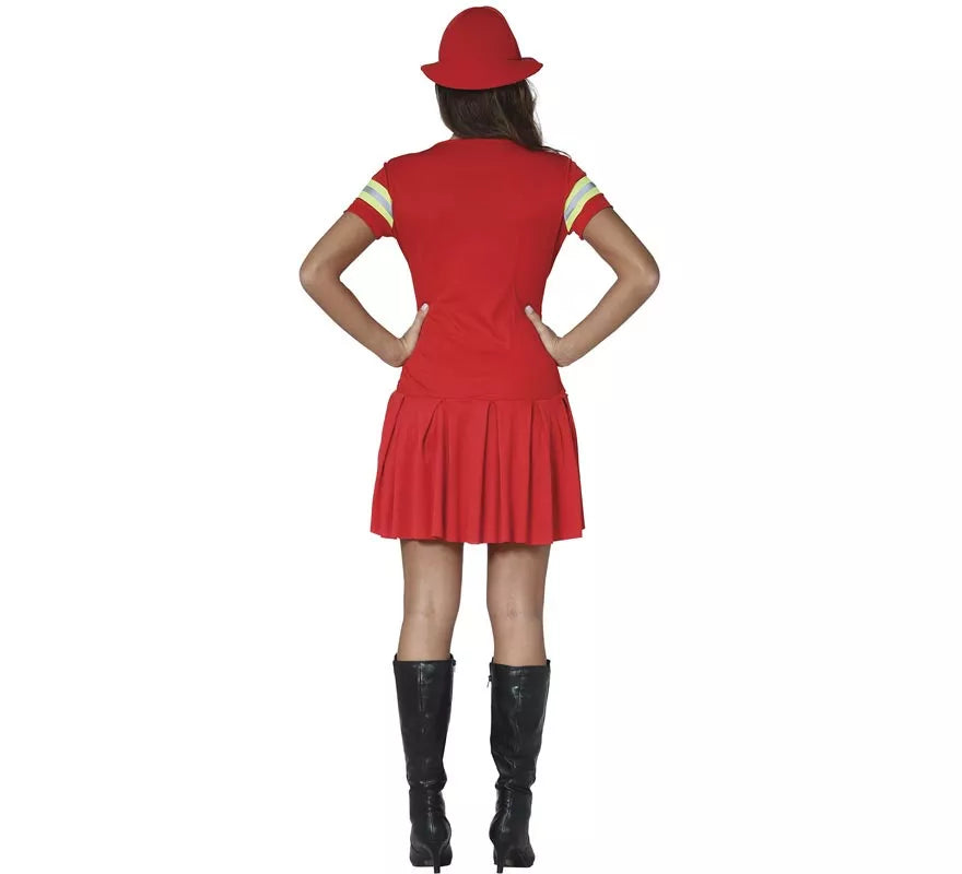 Translation missing: pt-PT.Disfraz para mujer de Bombera rojo con bandas reflectantes