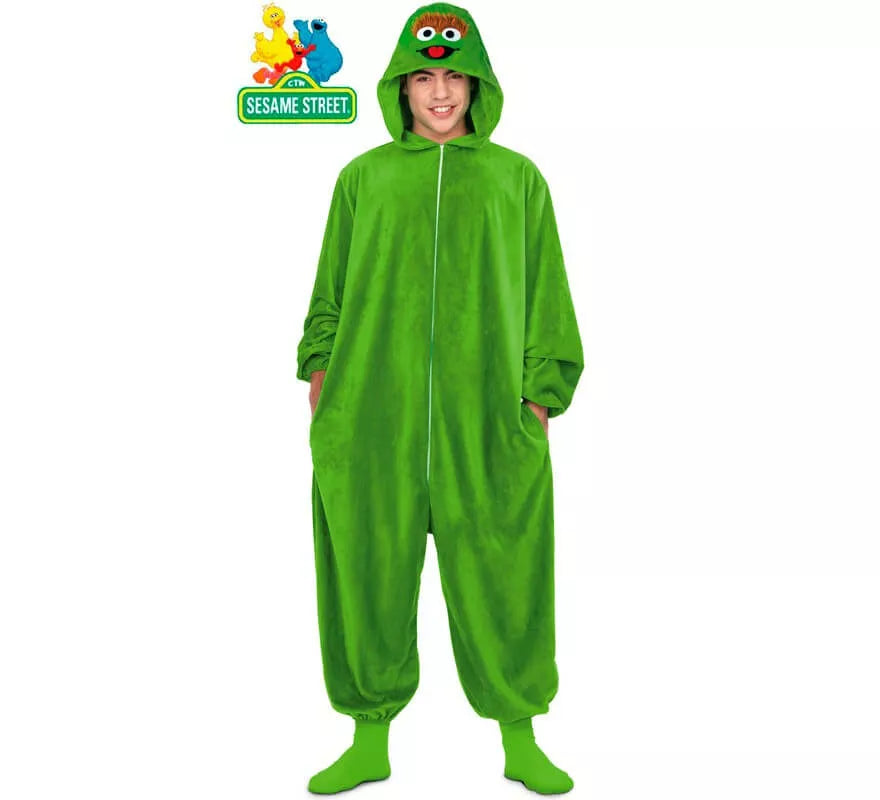 Translation missing: pt-PT.Disfraz Pijama de Oscar el Gruñón para adultos