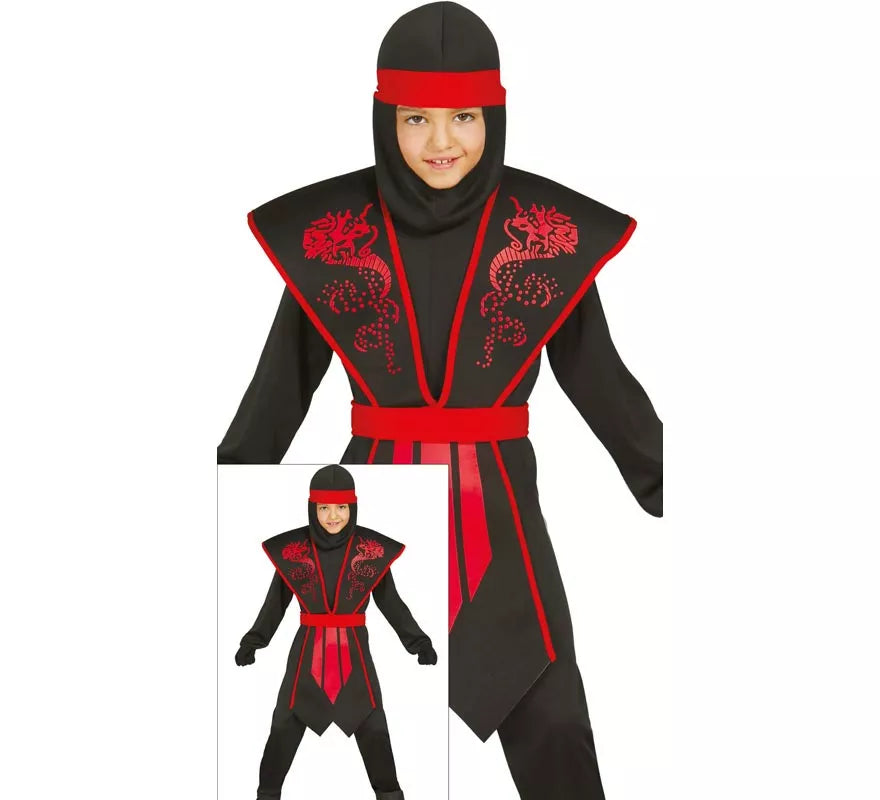Translation missing: pt-PT.Disfraz Shadow Ninja Negro y Rojo para Niños