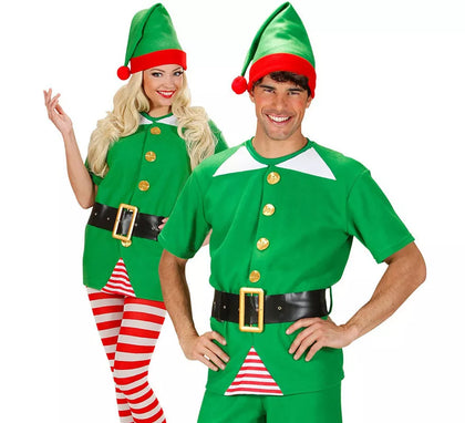 Disfraz Sudadera de Elfo y Elfa de Papá Noel para adultos