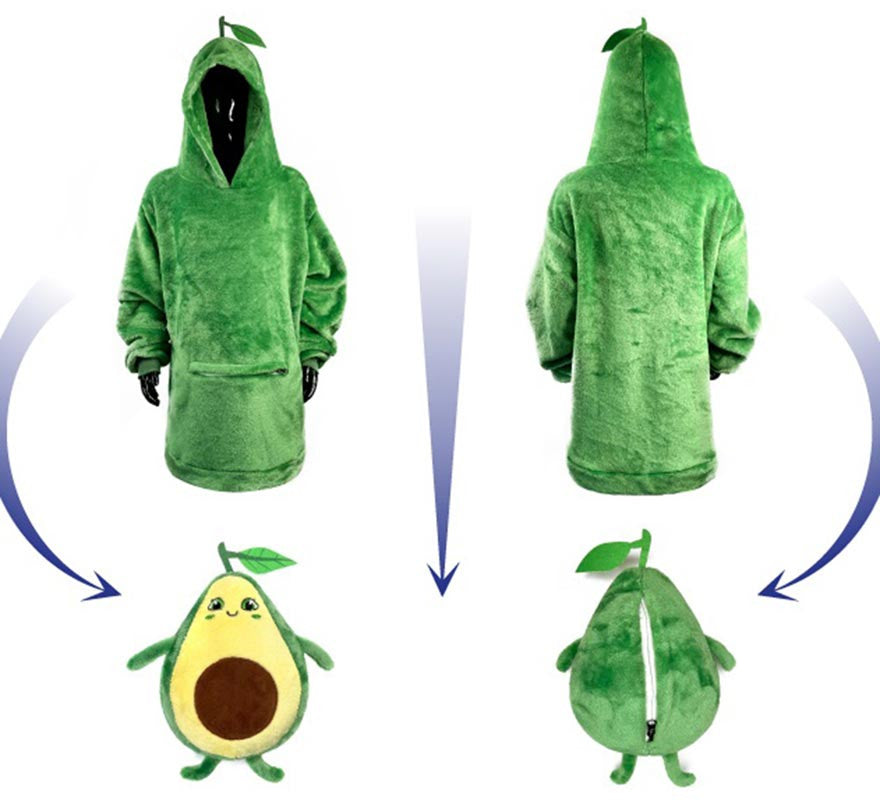 Translation missing: pt-PT.Disfraz Sudadera Peluche Agustín Aguacate para adulto