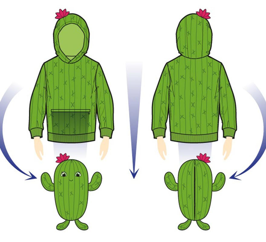 Translation missing: pt-PT.Disfraz Sudadera Peluche Carmen Cactus infantil